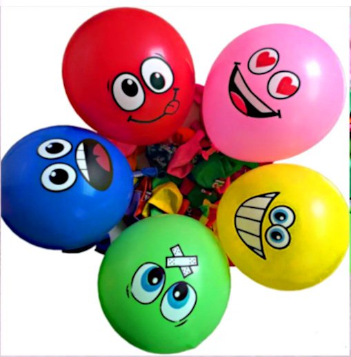 10pcs/pack 12 Inch Colorful Expression Balloons plus BONUS 2 Extra Balloons