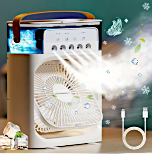 Super Cool Combo Portable Air Conditioner and Humidifier with 3 Speed Cooling area, 5 Cooling Spray Adjustments and 6 Color Modes !!