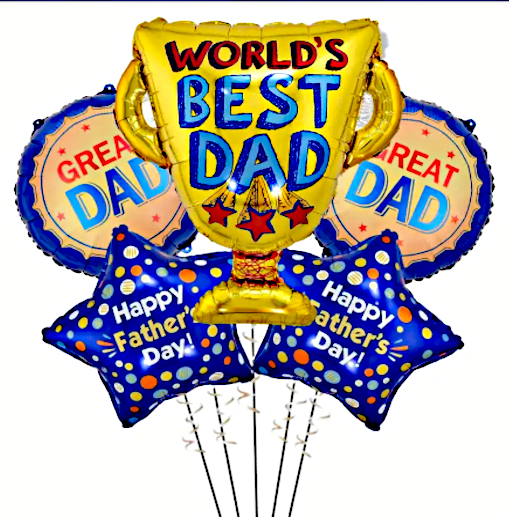 Premium Quality Reusable 5pc Happy Fathers Day/Birthday Balloons Setv