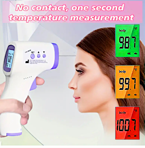 Instant Reading High-Accuracy 2-in-1 Digital No-Touch Thermometer with Fever Alarm !