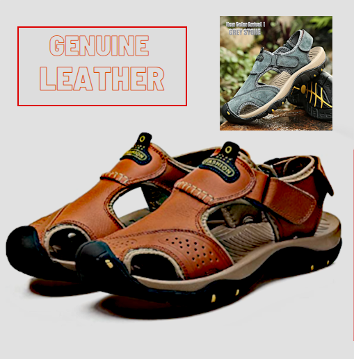 Mens Genuine Leather Name Brand Designer Comfort Sandles