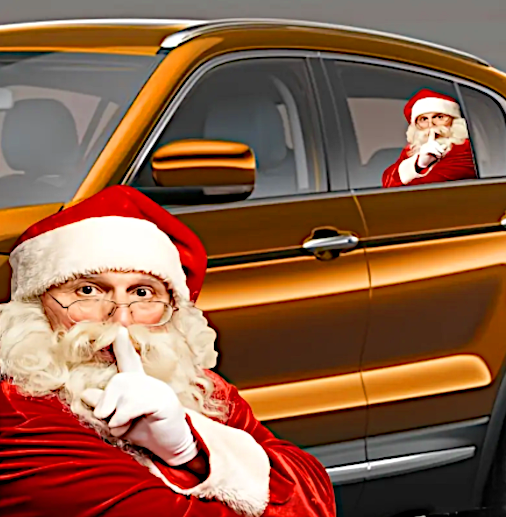 Merry 3D Santa Claus "Shuuu ..Don't Say Anything" Funny Car Stickers / Rear Window Stickers/ Auto Decals  PVC Visible Inside Window Decoration [Free Shipping]