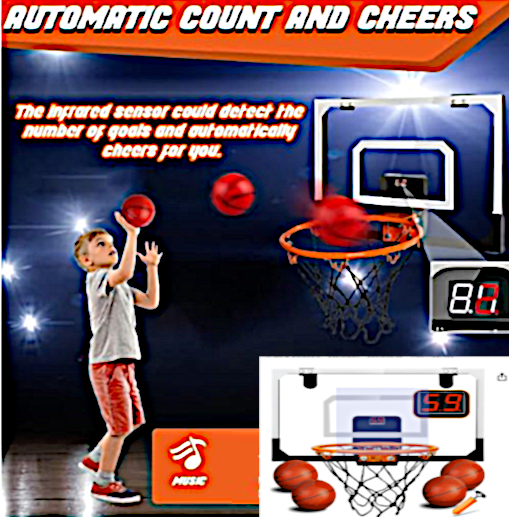 NBA Electronic Basket with Built-In Score Board , Mini Basketbals  and FREE Air Pump !! [Free Shipping !].