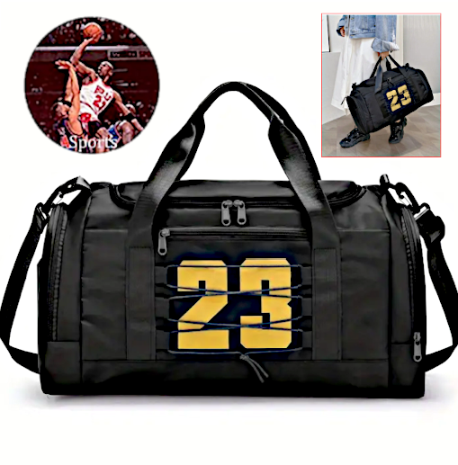 Pro-Basketball Famous Signature Logo 23 Sports Duffle Bag, Multi-Straps Large Capacity