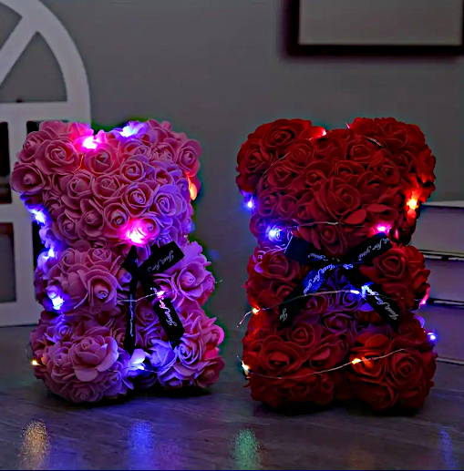 LED Lighted Rose or Pink Teddy Bear Gifts for Women/Men,  Mom, Valentines Day Gifts for Wife Her,  Unique Birthday Teddy Bear Gifts.