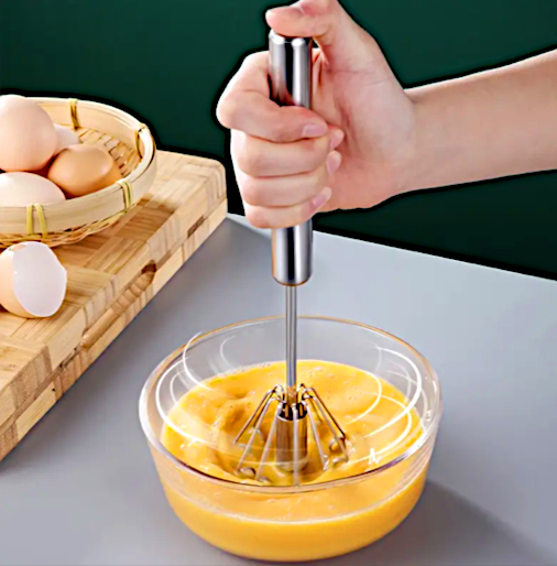 Stainless Steel Hand Pressure Rotating Semi-Automatic Mixer, Coffee Milk Mixing Egg Beater Handheld Kitchen helper. [Free Shipping !]