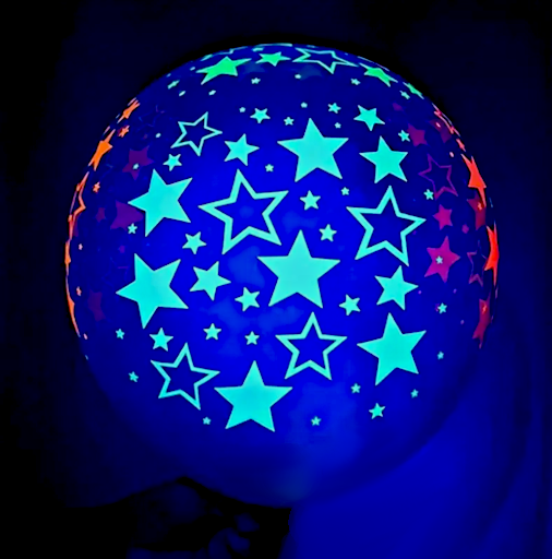 10-Pc "Glowing"  Happy Birthday Balloon Set/Star Balloon Set with BONUS 2 Extra Glow balloons [12 Total !]