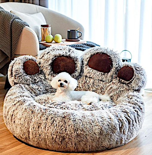 Top of the Line Large Size Fluffy Cuddly Plush Dog and Cat Bed with Removable Inner Padding ! [Free Shipping !]