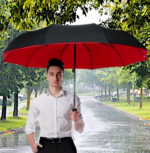 Xtra Large Two Tone Double Layer 10 Steel Ribs/Windproof/Folding Automatic Umbrella [Holiday Free Shipping !]