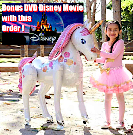 Giant Inflatable Unicon plus BONUS Children's Disney Dvd Movie !