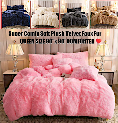 Super Comfy Soft Plush Velvet Faux Fur Comforter 55% OFF [Free Shipping !]