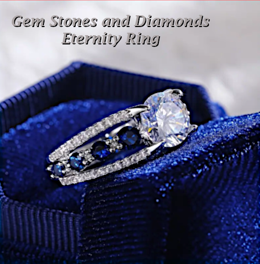 Women Gem Stones and Lab-Created Diamonds Eternity Ring  80% OFF