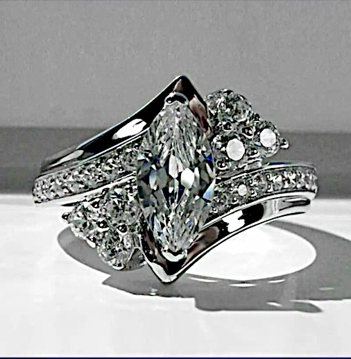 925 Silver Round Cut Simulated Diamond Fine Jewelry Women Ring