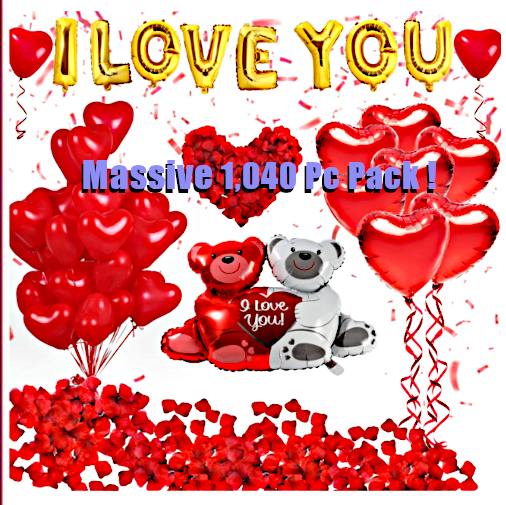 Massive 1,040 Pc I Love You Heart Balloons Decorations Pack : $11.97 !