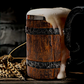 17oz Oak Wood Barrel Beer Mug, Medieval Retro Viking Stainless Steel Coffee Cup Stein 50% OFF